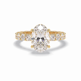 Oval Cut Hidden Halo & Pave Lab Grown Diamond Engagement Ring