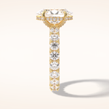 3.09 CT Oval Shaped Hidden Halo & Pave Moissanite Engagement Ring
