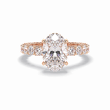 Oval Cut Hidden Halo & Pave Lab Grown Diamond Engagement Ring