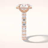 3.09 CT Oval Shaped Hidden Halo & Pave Moissanite Engagement Ring