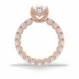 Oval Cut Hidden Halo & Pave Lab Grown Diamond Engagement Ring