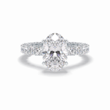 Oval Cut Hidden Halo & Pave Lab Grown Diamond Engagement Ring