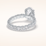 3.09 CT Oval Shaped Hidden Halo & Pave Moissanite Engagement Ring