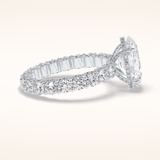 3.09 CT Oval Shaped Hidden Halo & Pave Moissanite Engagement Ring