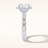 3.09 CT Oval Shaped Hidden Halo & Pave Moissanite Engagement Ring