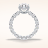 3.09 CT Oval Shaped Hidden Halo & Pave Moissanite Engagement Ring