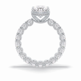 Oval Cut Hidden Halo & Pave Lab Grown Diamond Engagement Ring