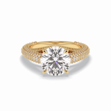 Round Pave Lab Grown Diamond Engagement Ring
