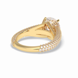 Round Pave Lab Grown Diamond Engagement Ring