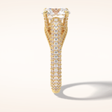 3 CT Round Shaped Pave Moissanite Engagement Ring