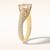 3 CT Round Shaped Pave Moissanite Engagement Ring