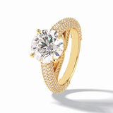 Round Pave Lab Grown Diamond Engagement Ring