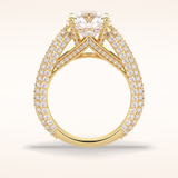 3 CT Round Shaped Pave Moissanite Engagement Ring