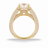 Round Pave Lab Grown Diamond Engagement Ring