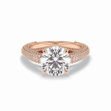 Round Pave Lab Grown Diamond Engagement Ring