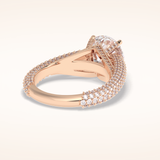 3 CT Round Shaped Pave Moissanite Engagement Ring