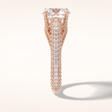 3 CT Round Shaped Pave Moissanite Engagement Ring