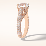 3 CT Round Shaped Pave Moissanite Engagement Ring