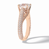Round Pave Lab Grown Diamond Engagement Ring