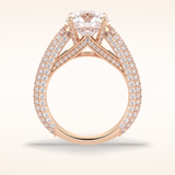 3 CT Round Shaped Pave Moissanite Engagement Ring