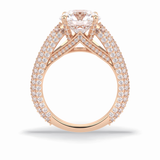 Round Pave Lab Grown Diamond Engagement Ring