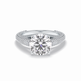 Round Pave Lab Grown Diamond Engagement Ring