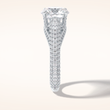 3 CT Round Shaped Pave Moissanite Engagement Ring
