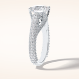 3 CT Round Shaped Pave Moissanite Engagement Ring