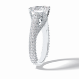 Round Pave Lab Grown Diamond Engagement Ring