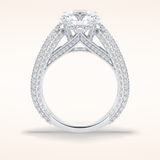 3 CT Round Shaped Pave Moissanite Engagement Ring