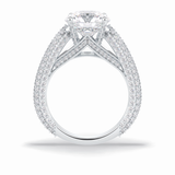 Round Pave Lab Grown Diamond Engagement Ring