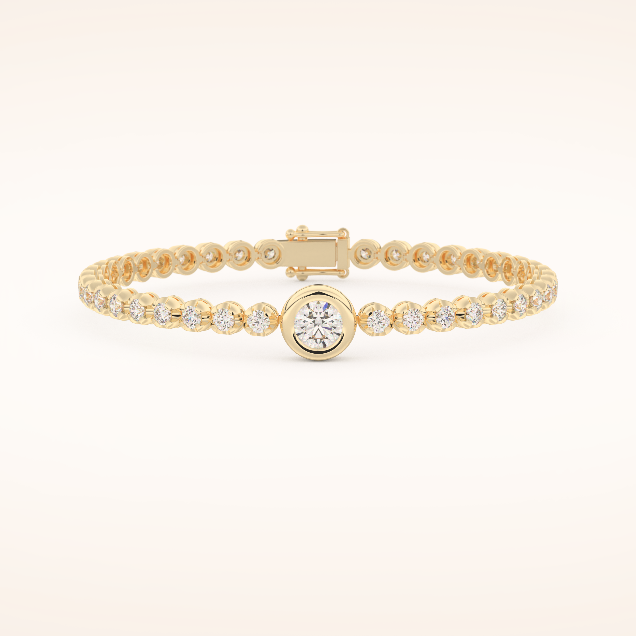 3.04 TCW Round Moissanite Tennis Bracelet