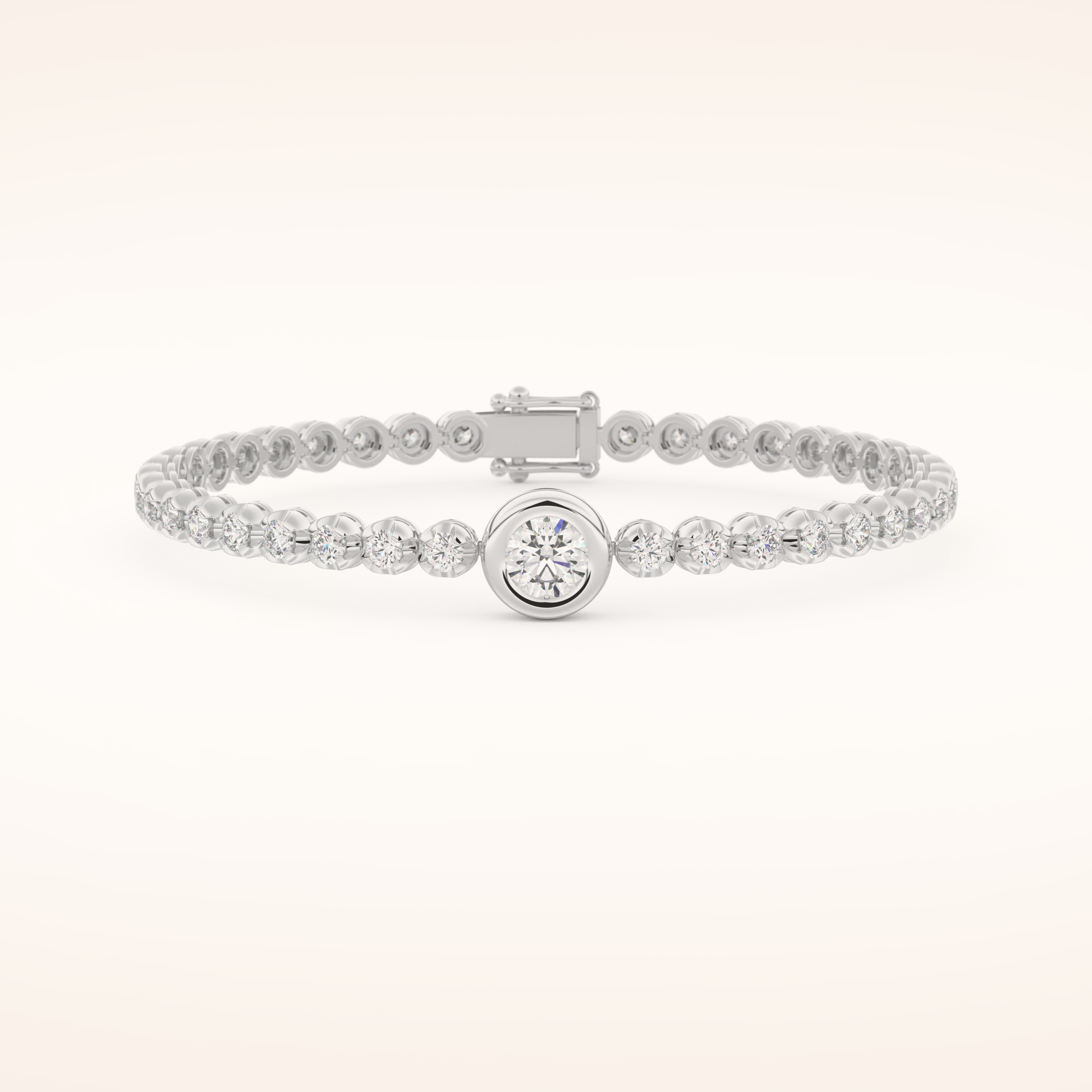 3.04 TCW Round Moissanite Tennis Bracelet