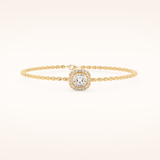 0.99 TCW Cushion and Round Moissanite Clover Bracelet