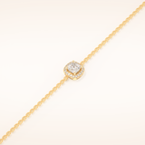 0.99 TCW Cushion and Round Moissanite Clover Bracelet