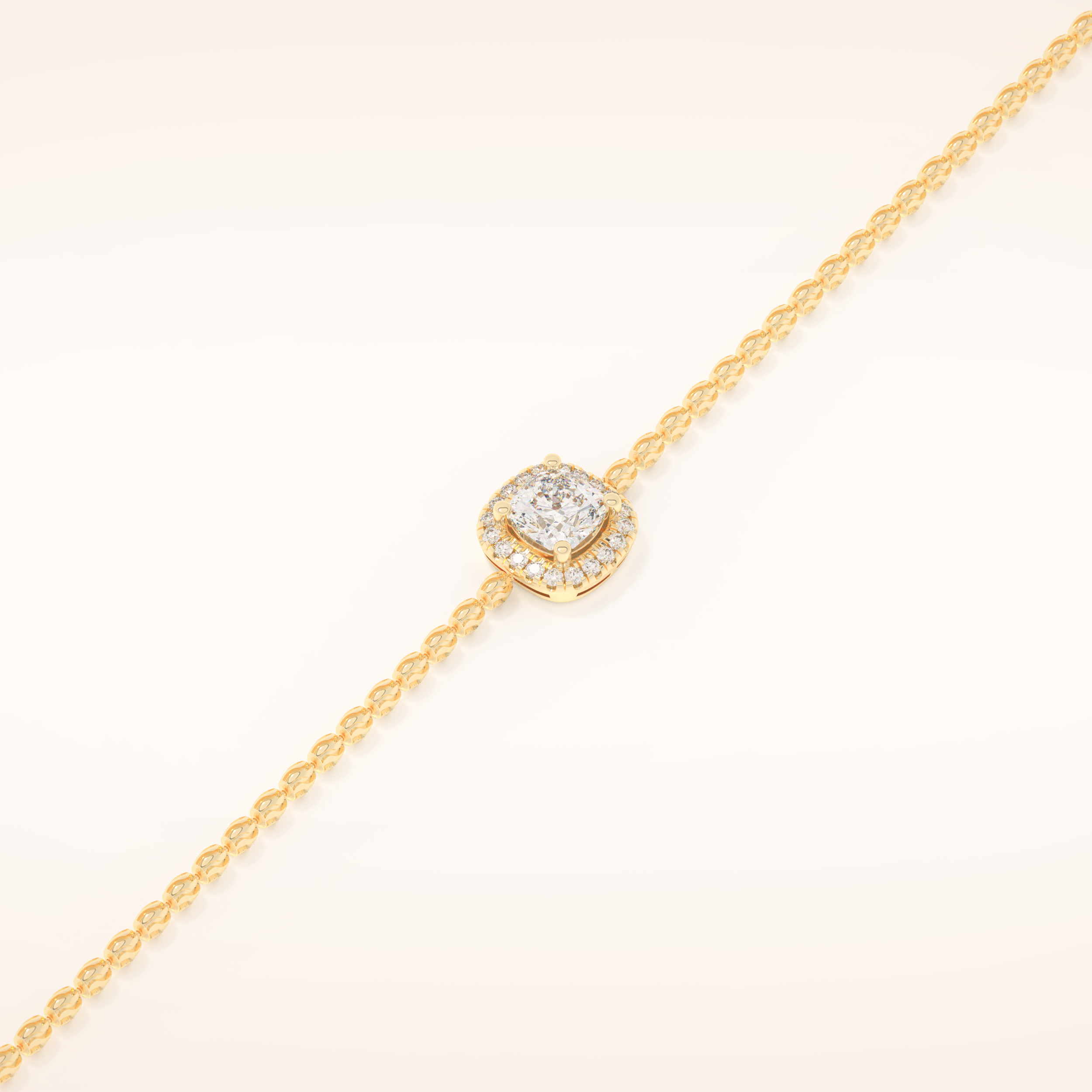 0.99 TCW Cushion and Round Moissanite Clover Bracelet