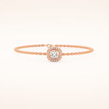 0.99 TCW Cushion and Round Moissanite Clover Bracelet