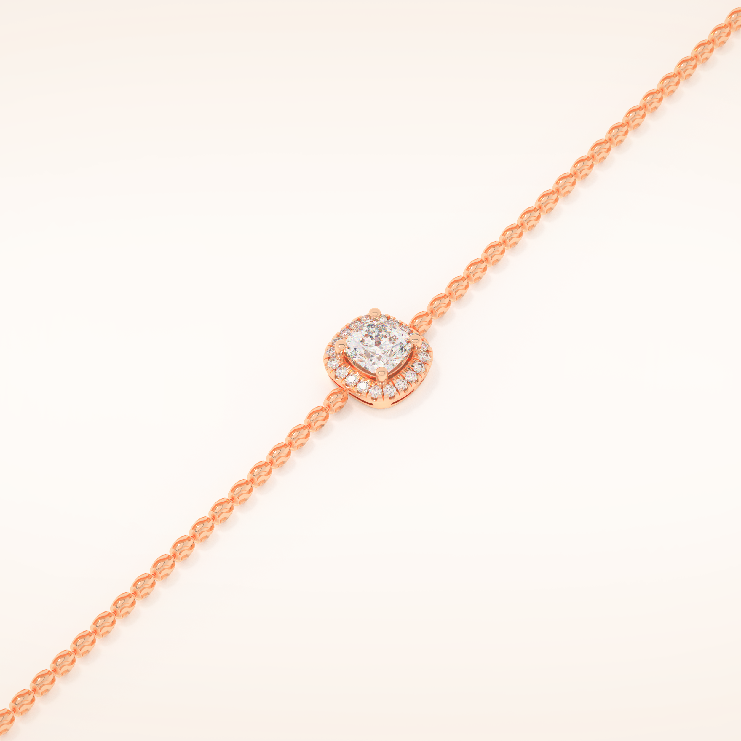 0.99 TCW Cushion and Round Moissanite Clover Bracelet