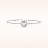 0.99 TCW Cushion and Round Moissanite Clover Bracelet