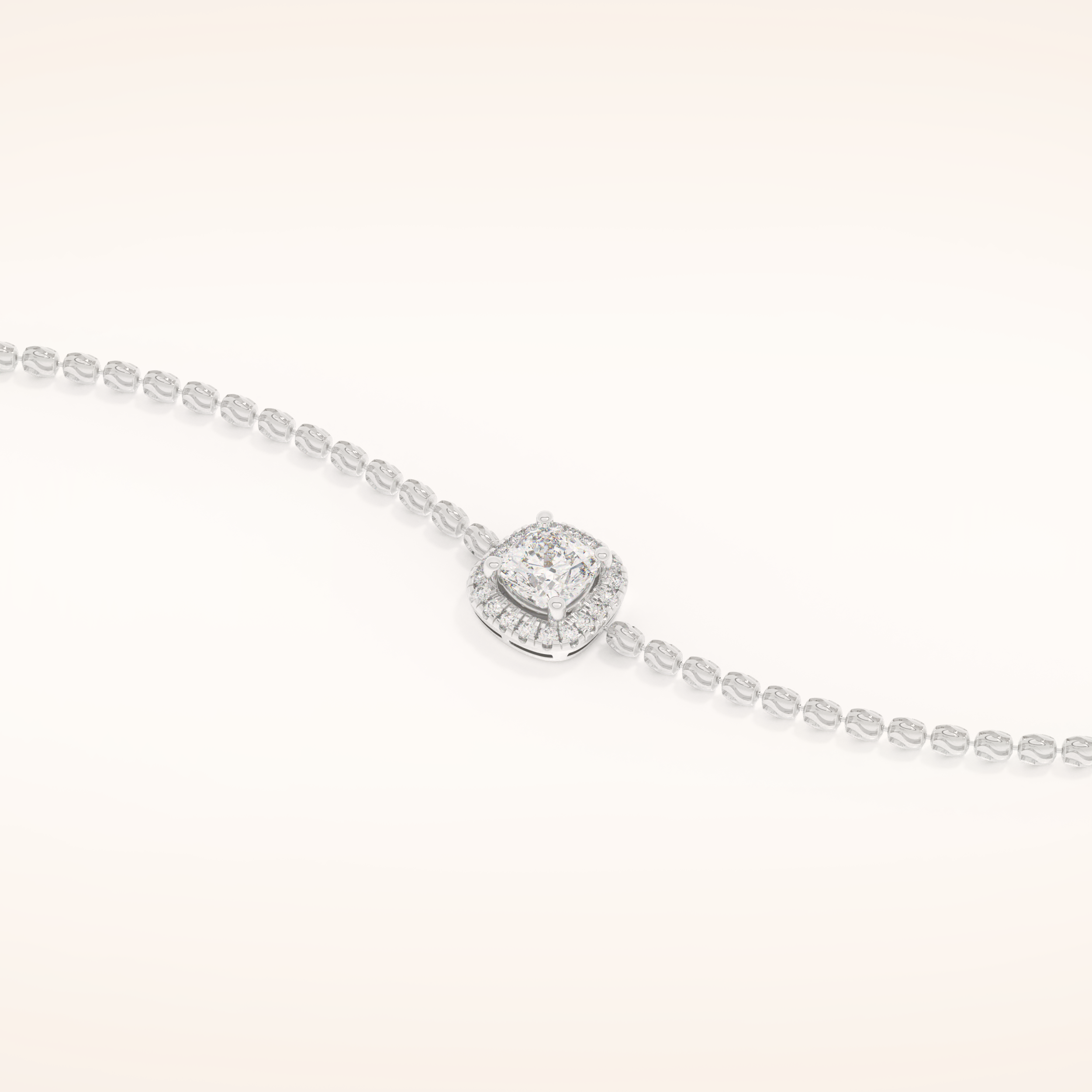 0.99 TCW Cushion and Round Moissanite Clover Bracelet