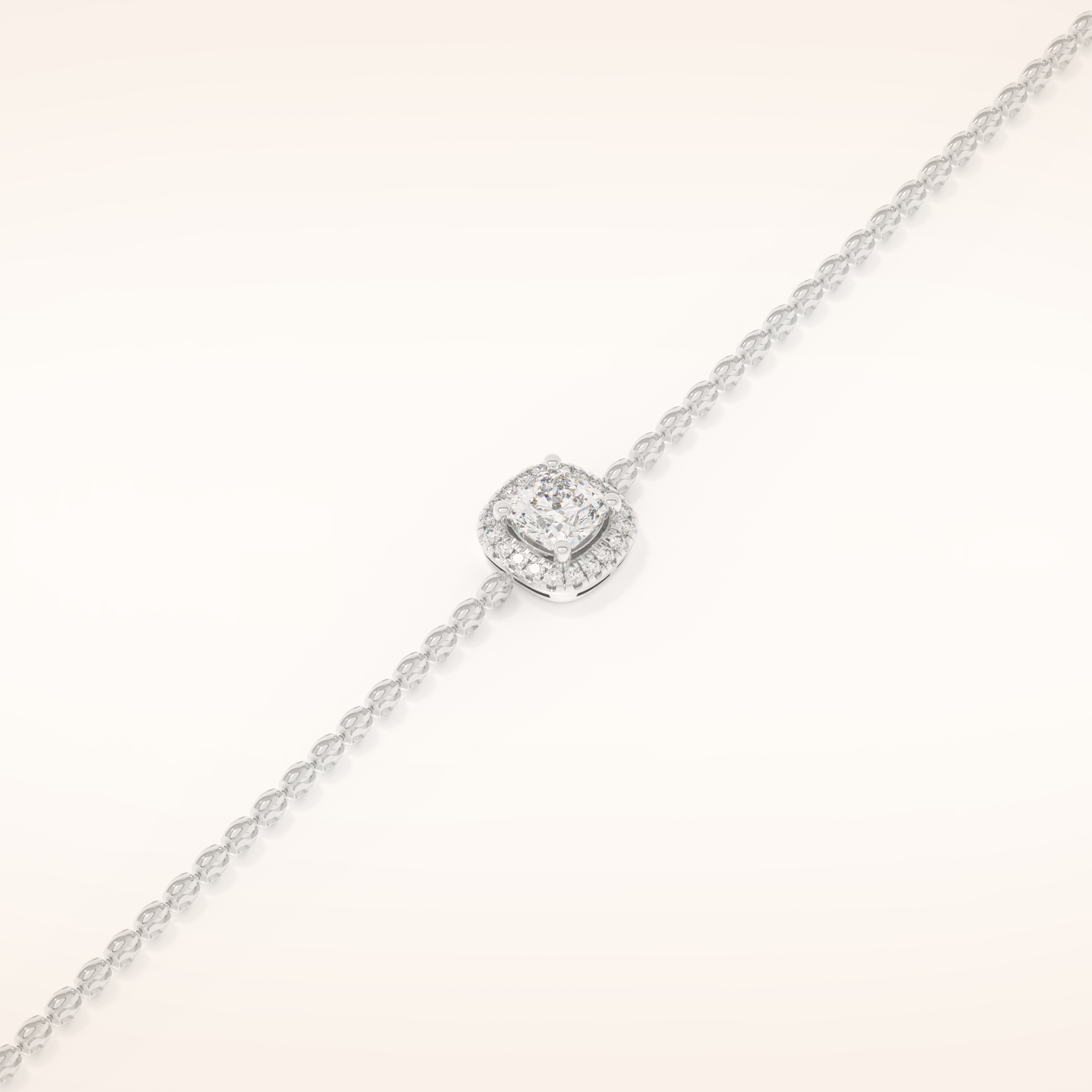 0.99 TCW Cushion and Round Moissanite Clover Bracelet