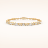 1.74 TCW Oval & Round Moissanite Tennis Bracelet