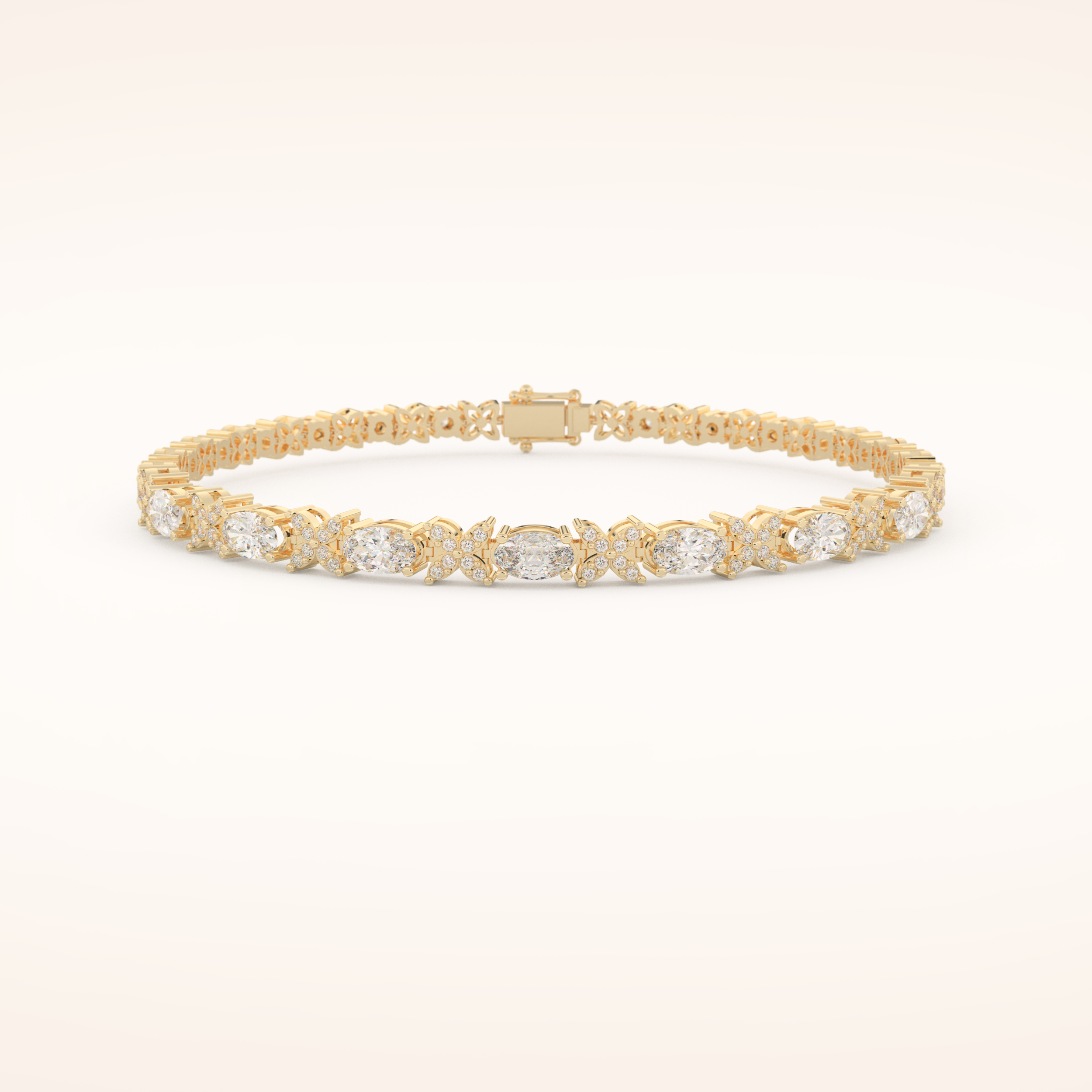 1.74 TCW Oval & Round Moissanite Tennis Bracelet