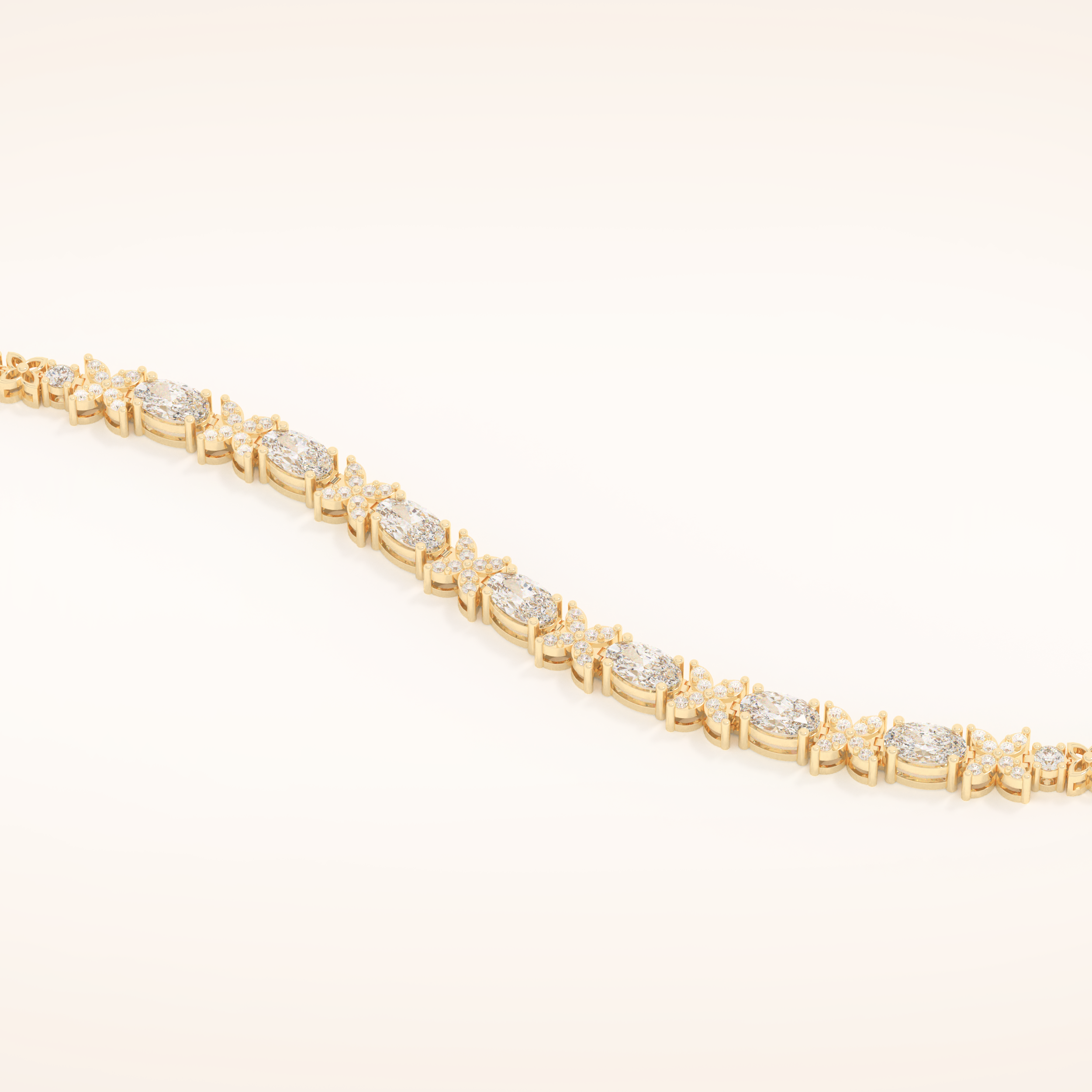 1.74 TCW Oval & Round Moissanite Tennis Bracelet