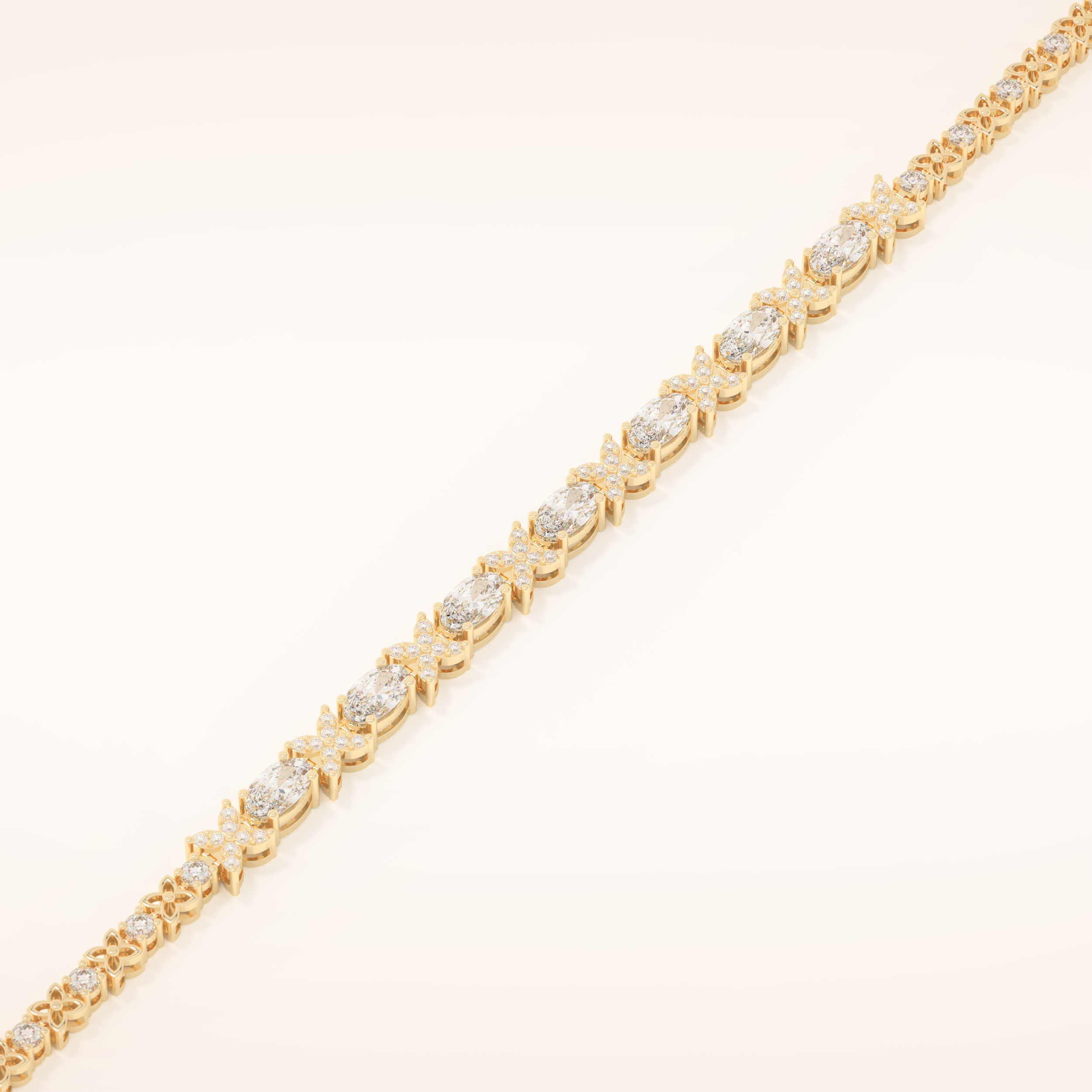 1.74 TCW Oval & Round Moissanite Tennis Bracelet