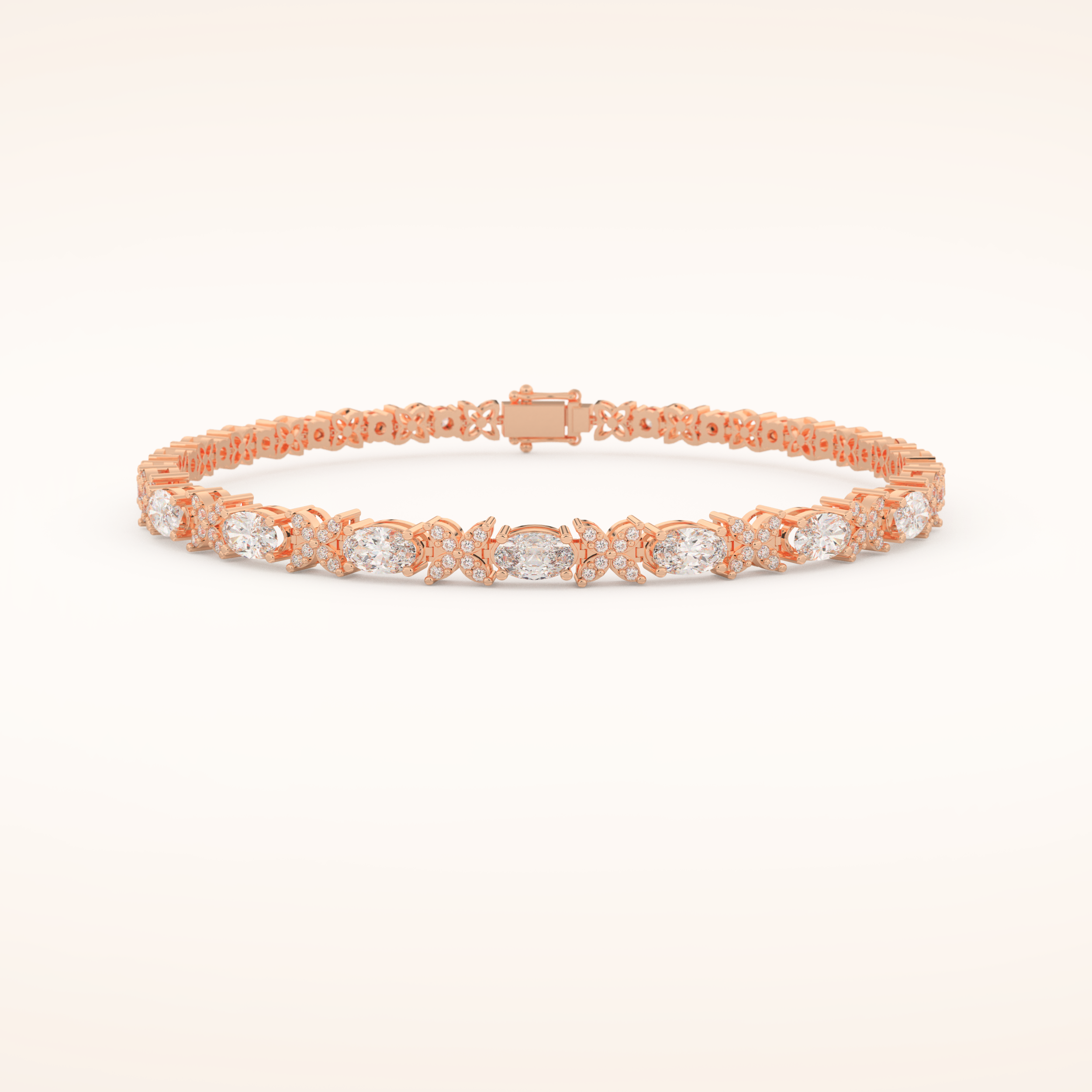 1.74 TCW Oval & Round Moissanite Tennis Bracelet
