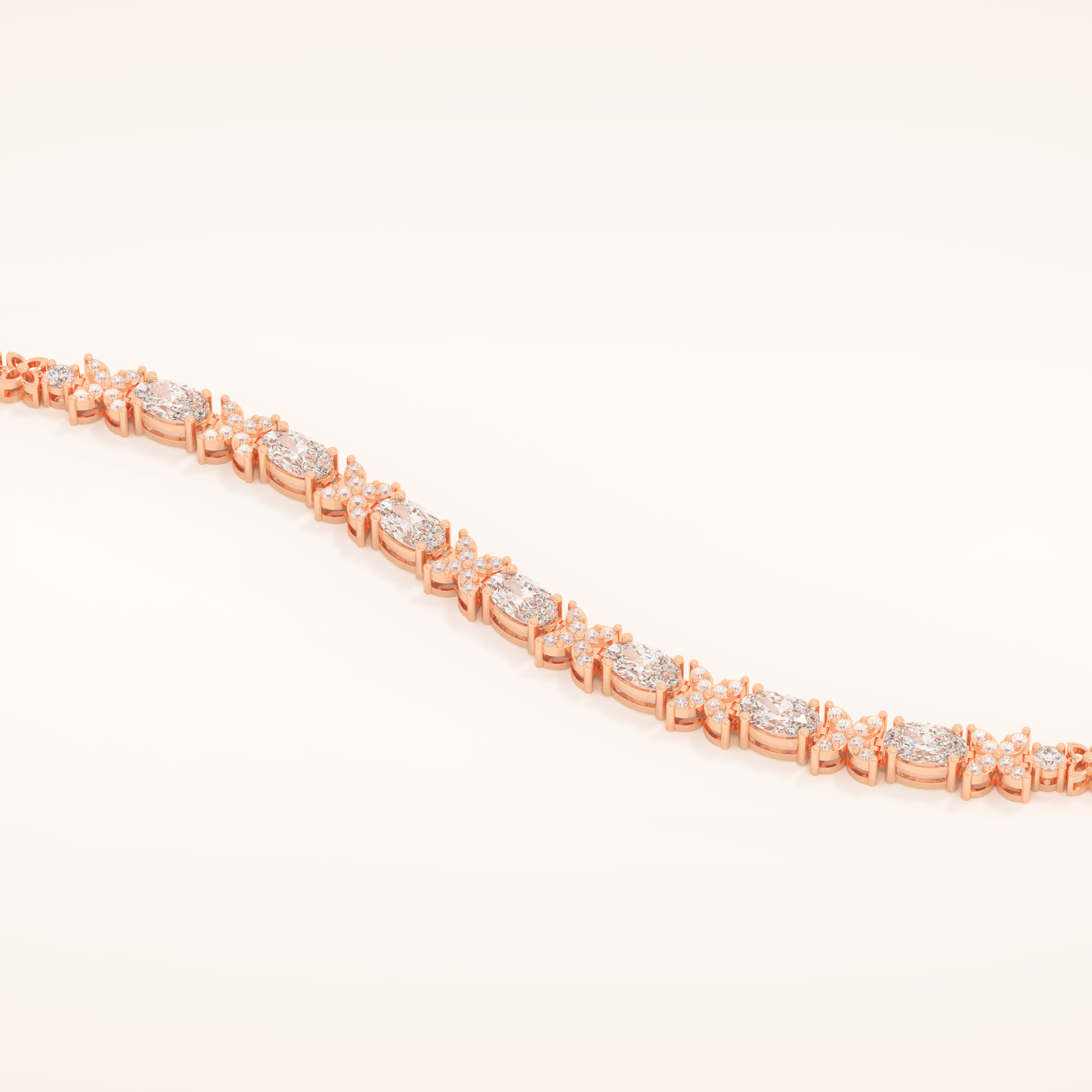 1.74 TCW Oval & Round Moissanite Tennis Bracelet