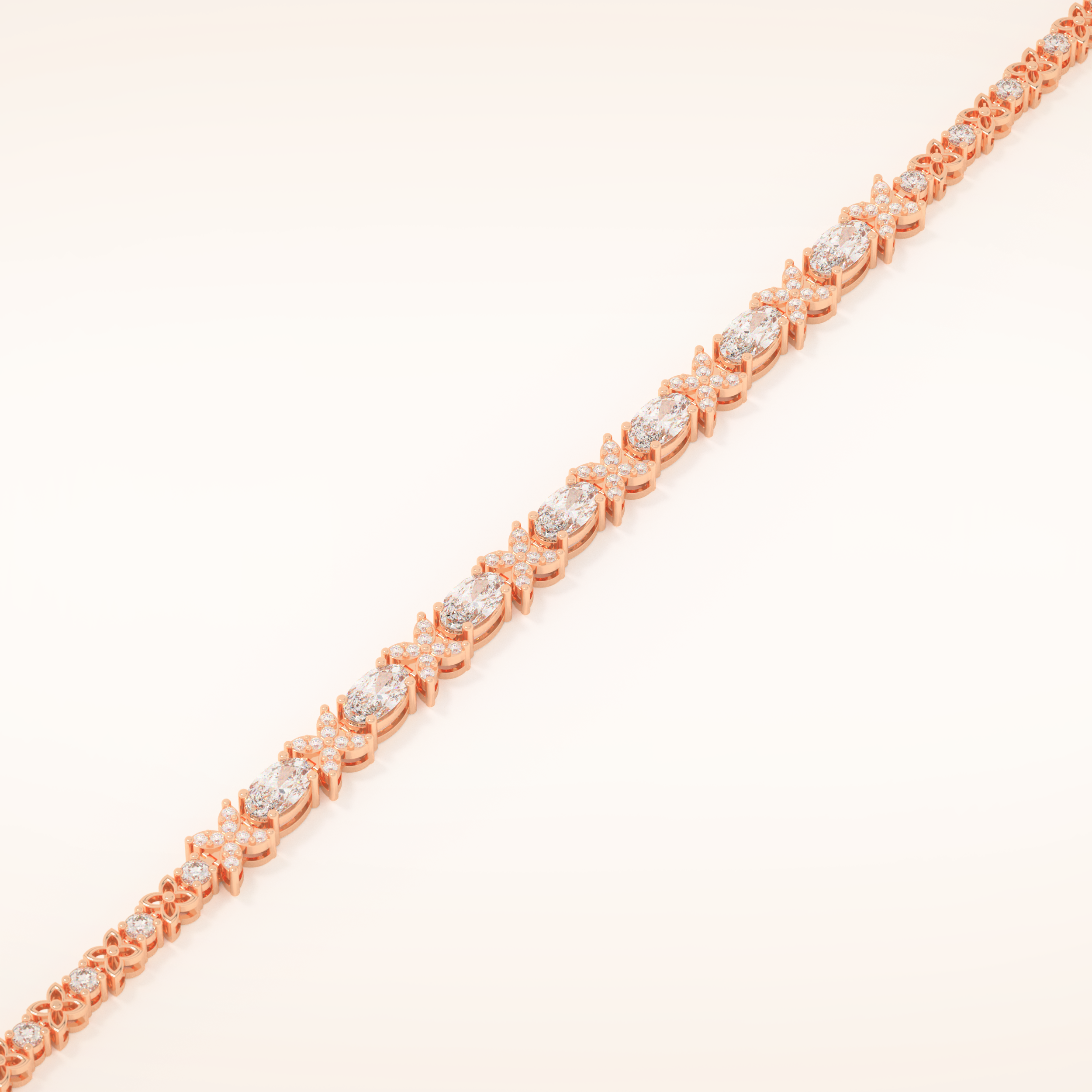 1.74 TCW Oval & Round Moissanite Tennis Bracelet