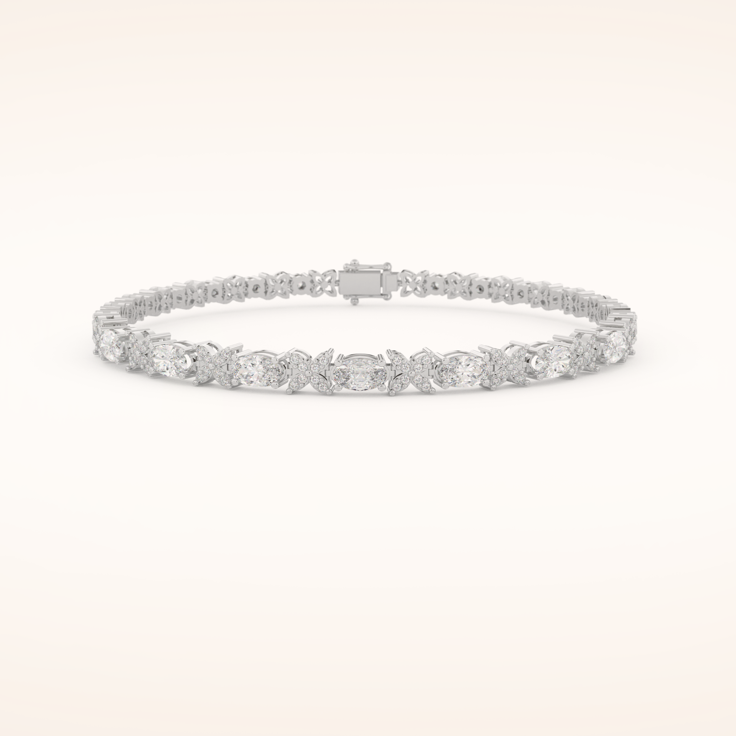 1.74 TCW Oval & Round Moissanite Tennis Bracelet