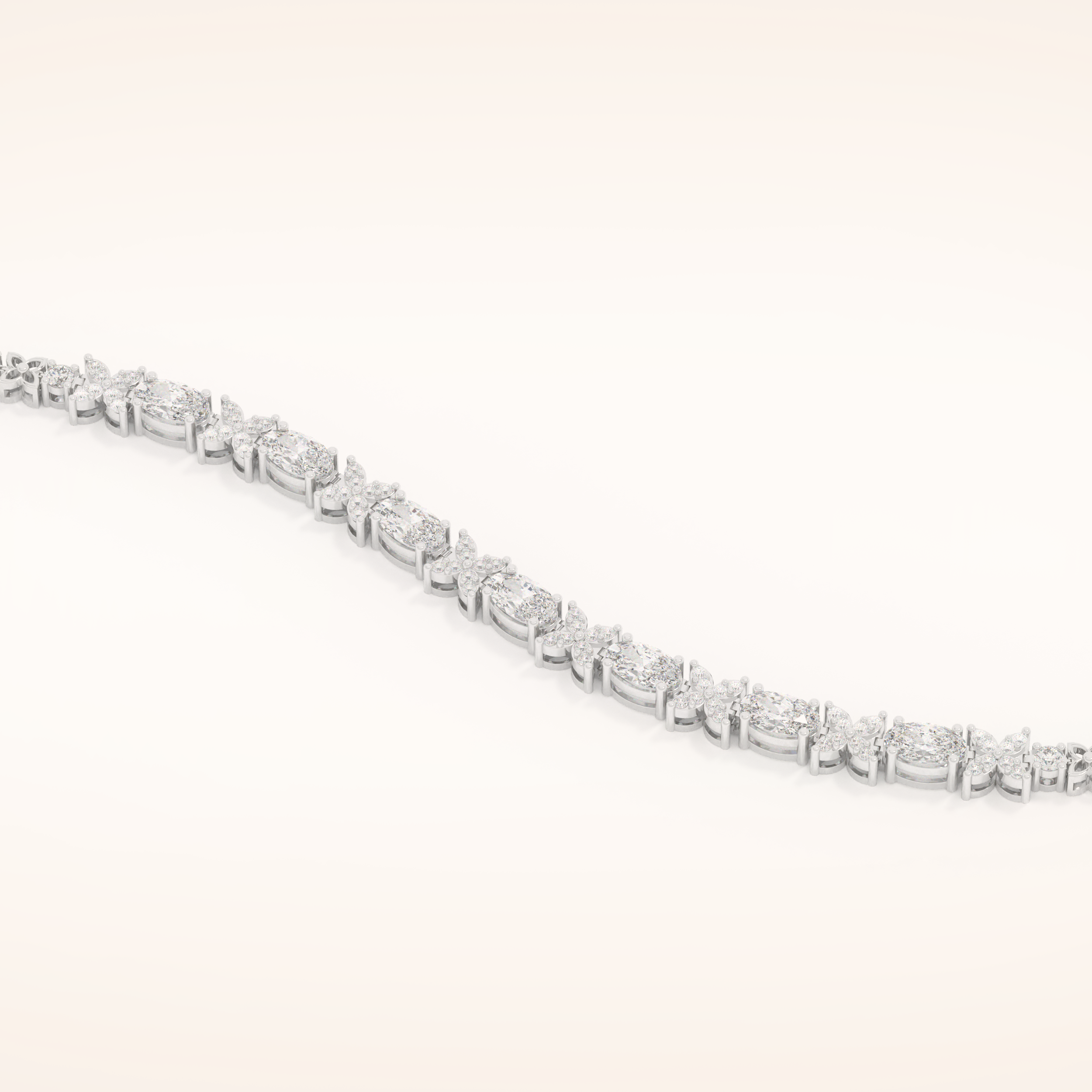 1.74 TCW Oval & Round Moissanite Tennis Bracelet